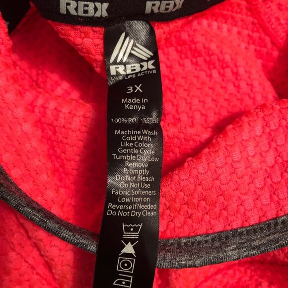 RBX Women’s Textured 1/4 Zip Pullover Sweater, Color,  Bright Coral, Sz 3X - Picture 2 of 9